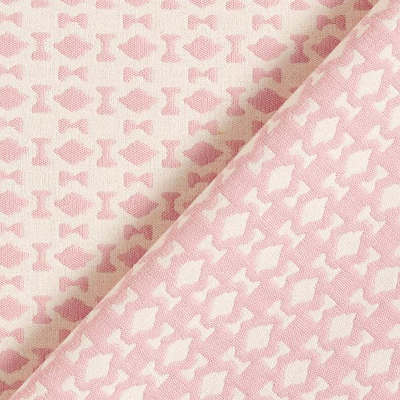 Žakár kosočtvercový vzor – růžová/vlněná bílá,  image number 4