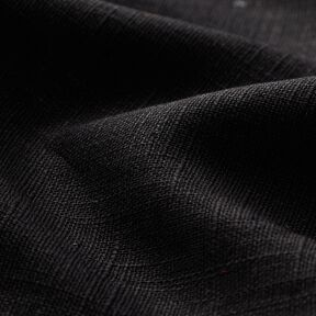 Lněná látka Ramie mix medium – černá, 