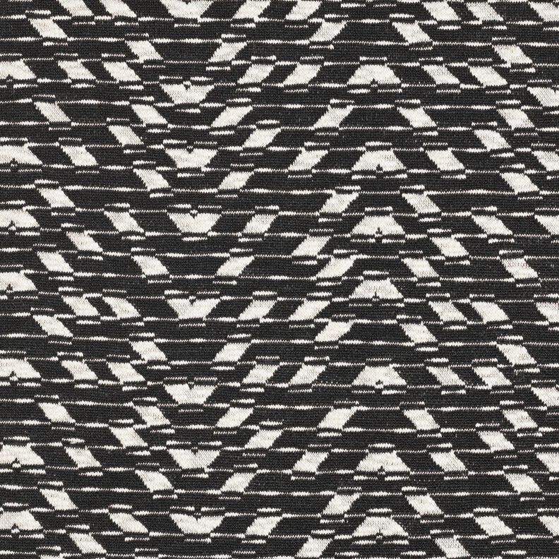Žakárový úplet s geometrickým vzorem – černá/bílá, image number 1