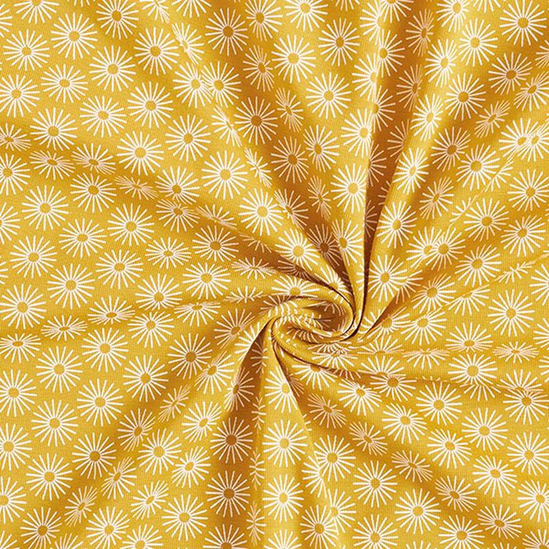 Bavlněný žerzej zářit květiny – kari žlutá,  image number 3