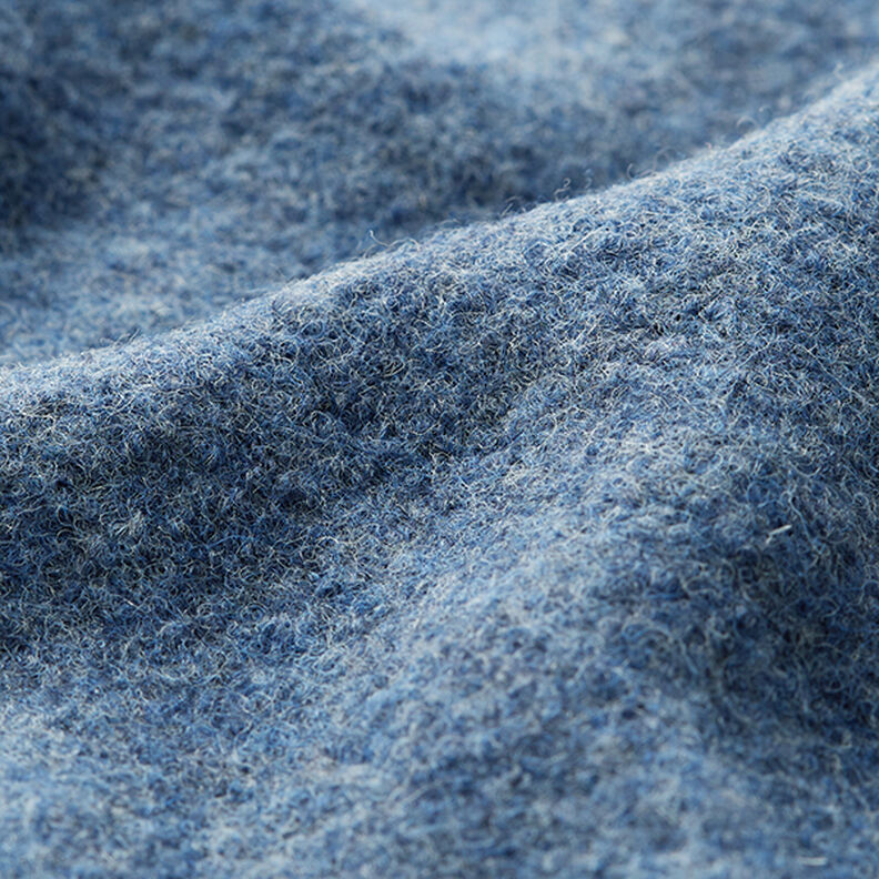 Valchovaný vlněný loden Melír – džínově modrá,  image number 2