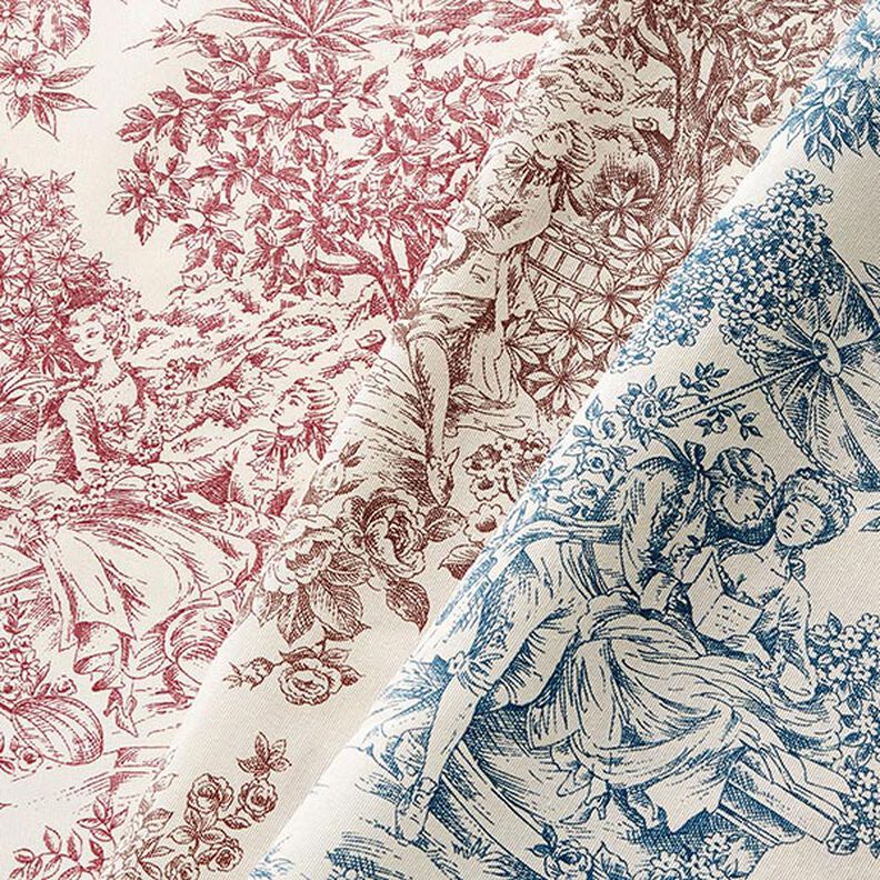 Dekorační látka Plátno Toile de Jouy 280 cm – modrá,  image number 5