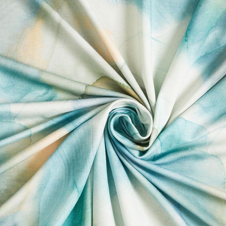 Viskózový žerzej Marmor – modrá aqua,  image number 3