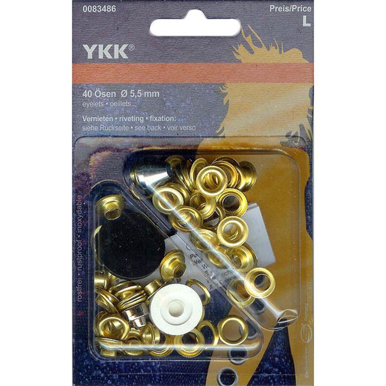 Očka 4 – zlatá kovový | YKK,  image number 1
