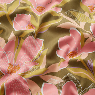 Bavlněný saté magnolie | Nerida Hansen – olivová, 