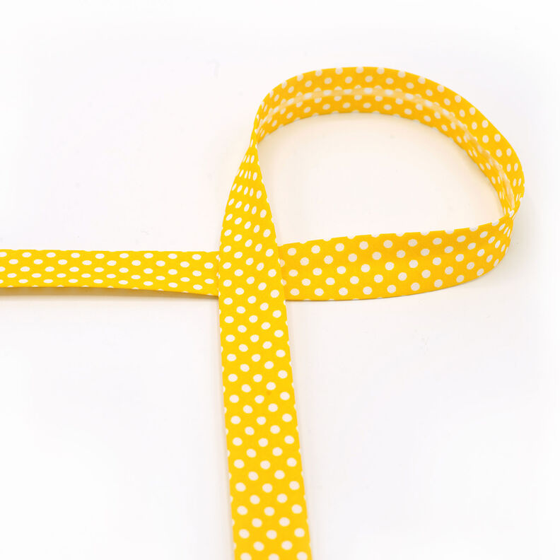 Šikmý proužek Puntíky [18 mm] – sluníčkově žlutá,  image number 2