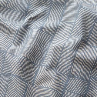 Dekorační látka Polopanama Řádkový patchwork – ocelová modr/přírodni, 