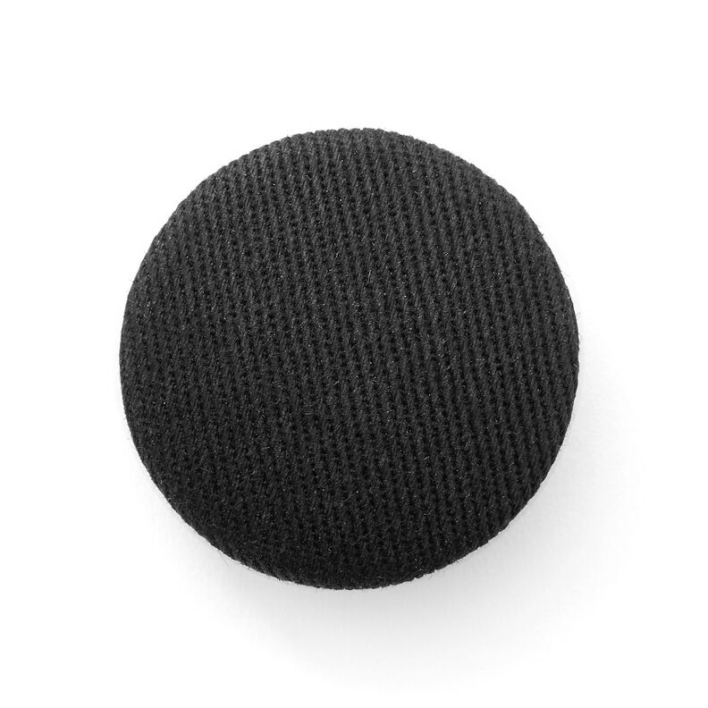 Potažený knoflík, Bavlněný kepr – černá,  image number 1