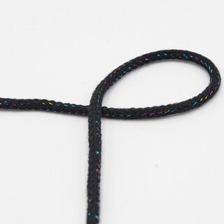 Bavlněná šňůrka Lurex [Ø 5 mm] – černá, 
