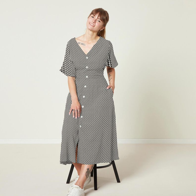 Halenkovina abstraktní grafika – kremová/černá,  image number 5