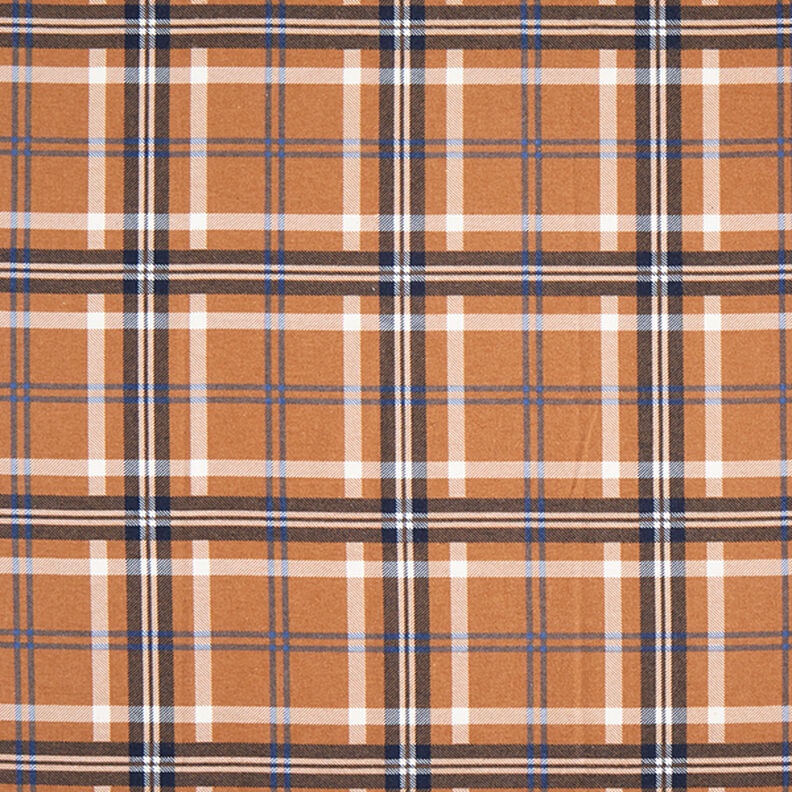 Bavlněný flanel Kostkovaný vzor tisk | by Poppy – srnčí hnědá/královská modr,  image number 1