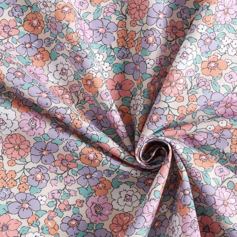 GOTS Bavlněný popelín Květinová louka | Poppy Fabrics – přírodni,  image number 3
