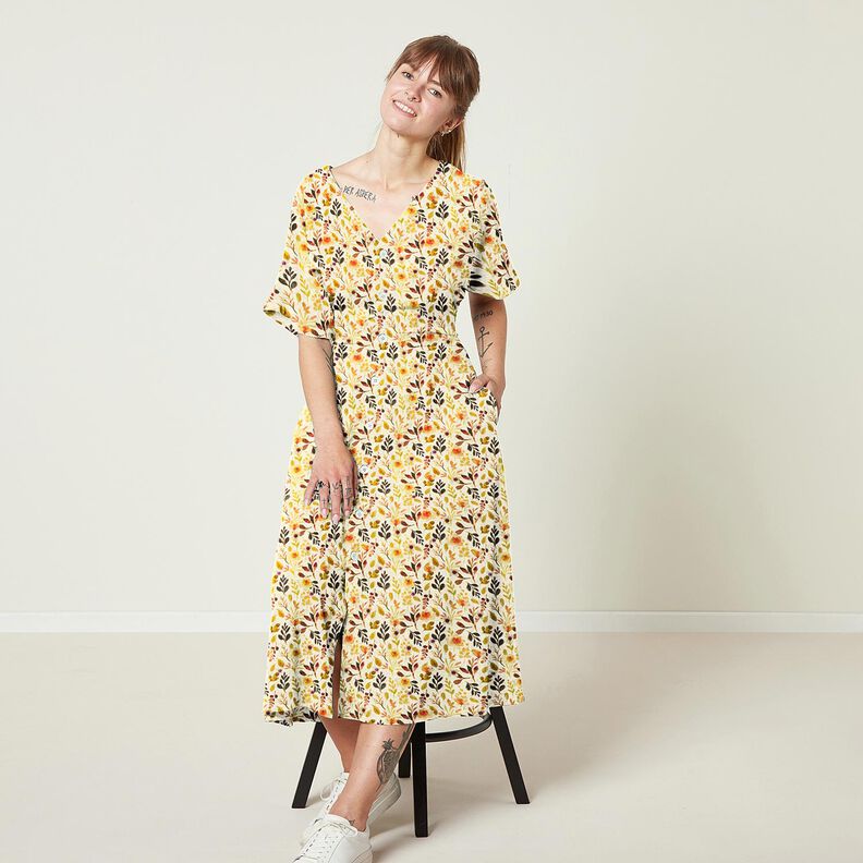 Směs vizk&oacute;zy a lnu Podzimn&iacute; list&iacute; &ndash; světle b&eacute;žov&aacute;/oranžov&aacute;,  image number 5