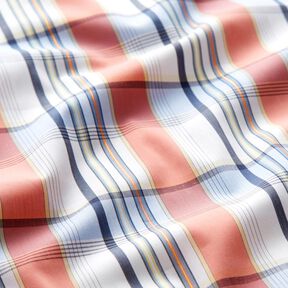 Bavlněná směs tartan s lesklými proužky – korálová, 