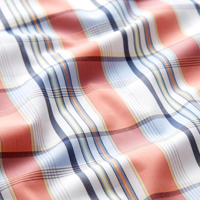 Bavlněná směs tartan s lesklými proužky – korálová, image number 2