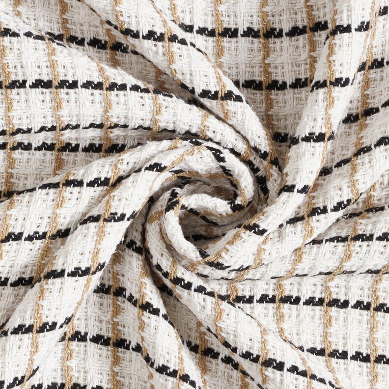 Hrubé Bouclé Karo – bílá/béžová, image number 3
