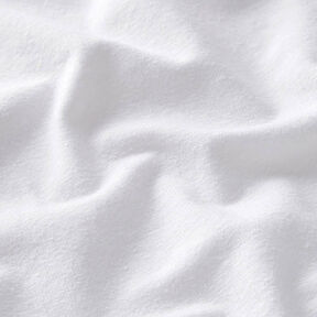 Žerzej ze směsi bavlny a lnu jednobarevný – bílá | Zbytek 90cm, 