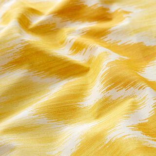 Povrstvená bavlna Ikatový vzor – žlutá/bílá, 