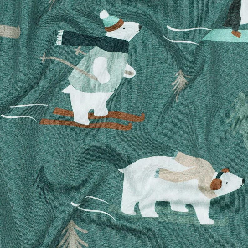 Francouzské froté letní teplákovina Zimní sporty zvířat digitální potisk | Poppy Fabrics – lehký,  image number 2