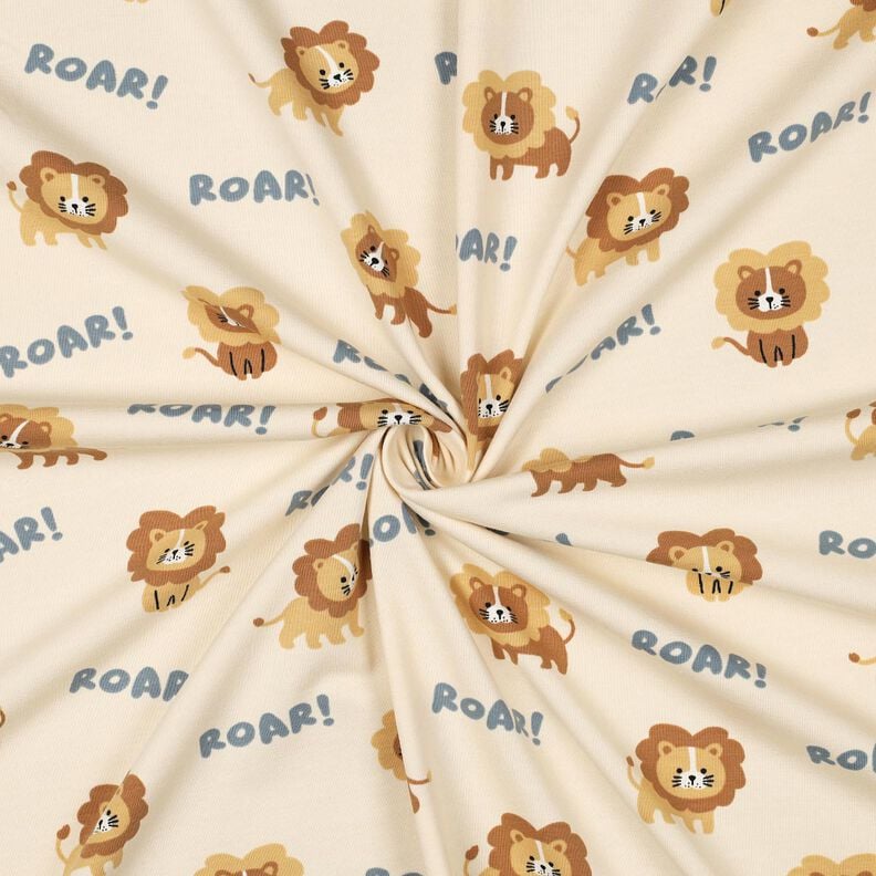 Bavlněný žerzej Lev | Poppy Fabrics – světle béžová/srnčí hnědá,  image number 3