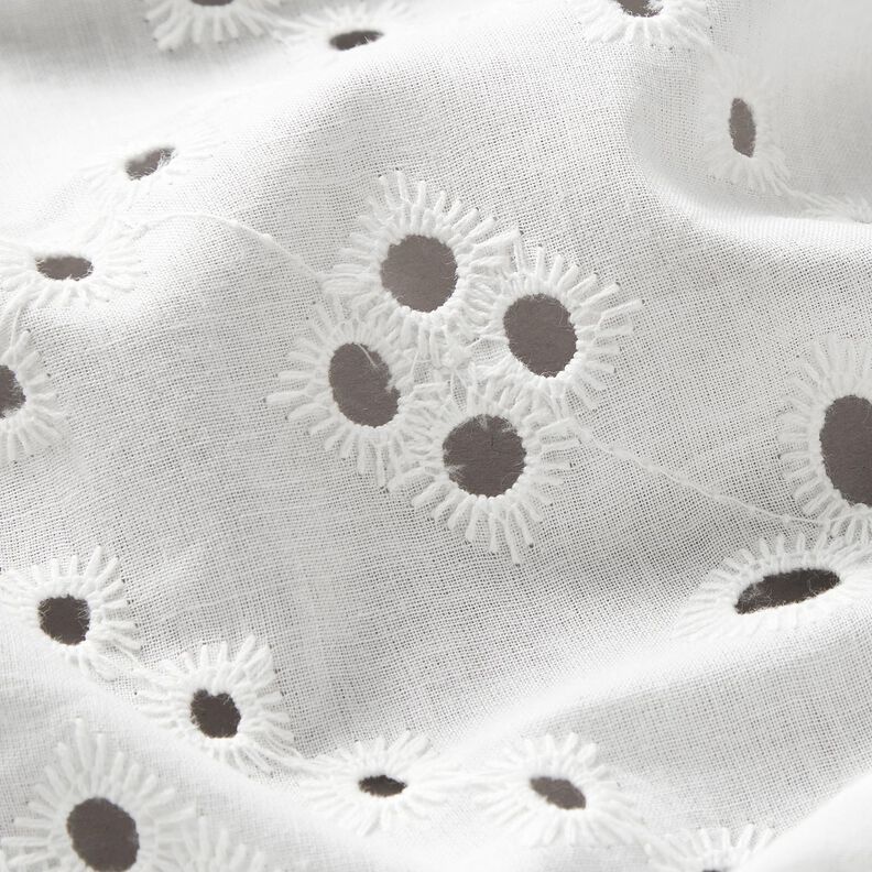 Bavlněná tkanina s očky – bílá,  image number 2