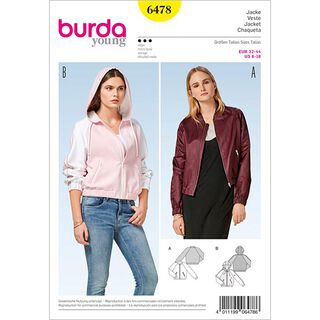 Kabátek | bluzon, Burda 6478 | 32 - 44, 