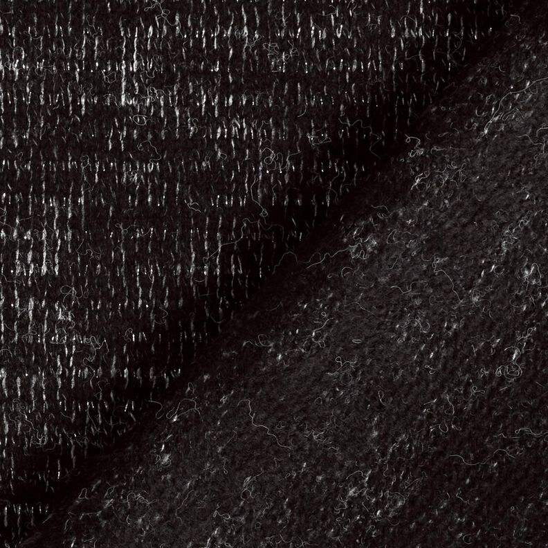 Úplet ze směsi vlny s třpytkami a melírem – černá/stříbrná metalická,  image number 5