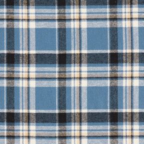 Bavlněný flanel Kostka – džínově modrá/černá, 