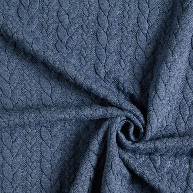 Žakárové žerzejové kloké Copánkový vzor – džínově modrá,  image number 3