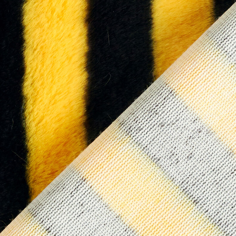 Imitace kožešiny Včelí pruhy – černá/žlutá,  image number 3