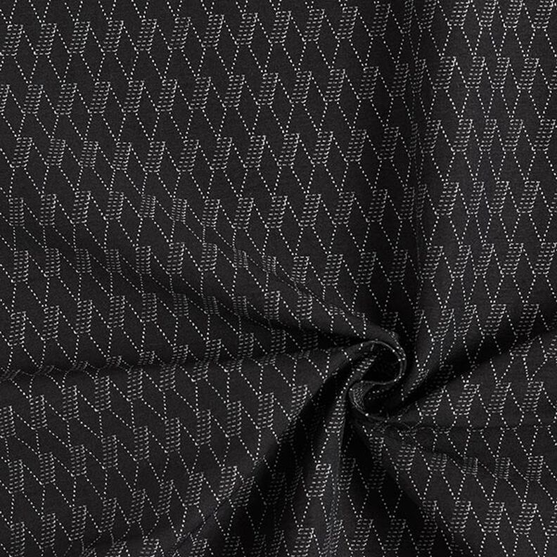 Strečová džínovina s abstraktními kosočtverci – černá,  image number 3