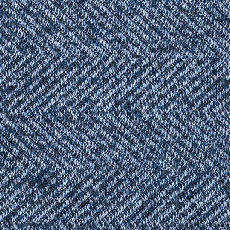 Kabátová tkanina směs vlny cik-cak – namornicka modr,  image number 1