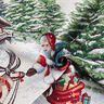 Panel Gobelín Santa Claus, materiál s lurexem – vlněná bílá,  thumbnail number 3