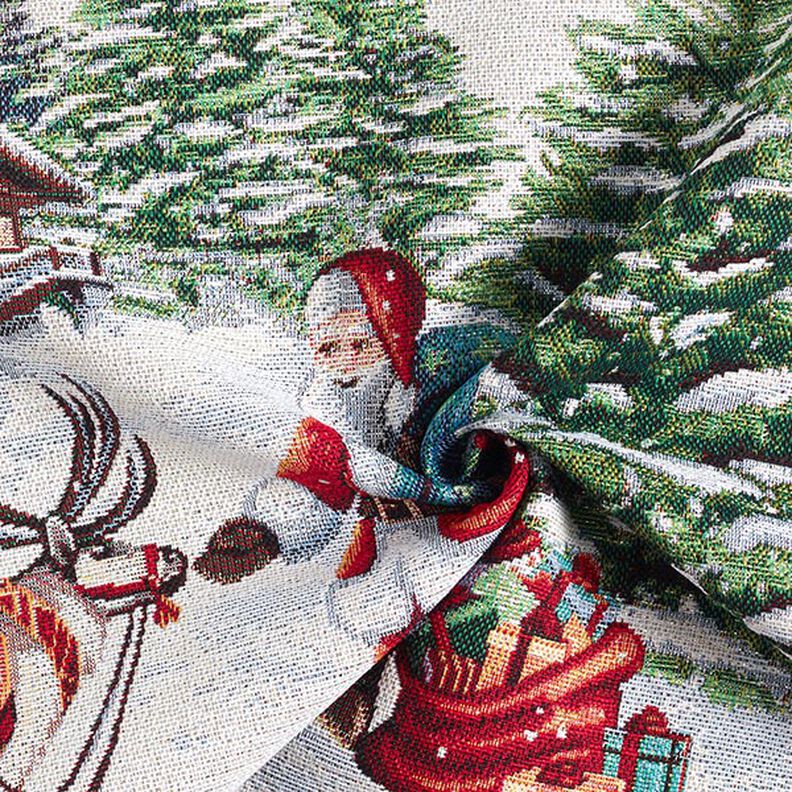 Panel Gobelín Santa Claus, materiál s lurexem – vlněná bílá, image number 3