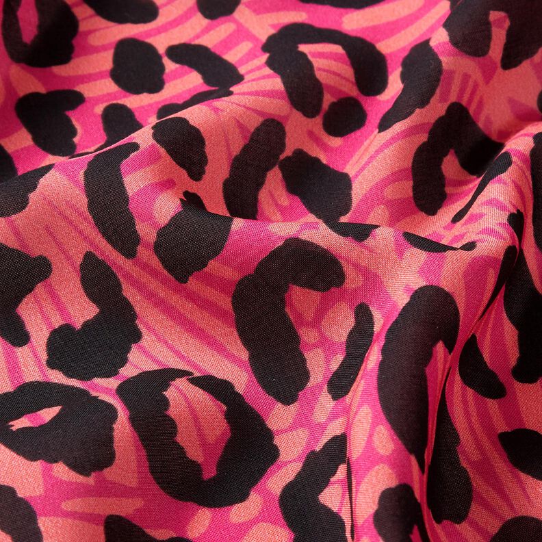 Viskóza Voál Návrh okraje Lva a květin Panel – pink/oranžová, image number 7