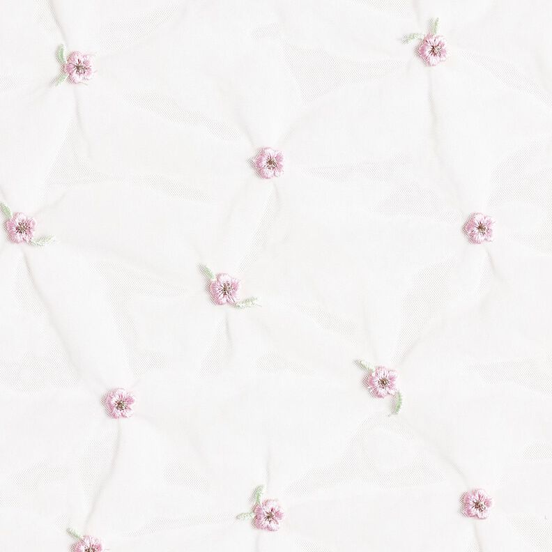 Jemná síťovina vyšívané květiny – bílá/rose,  image number 1