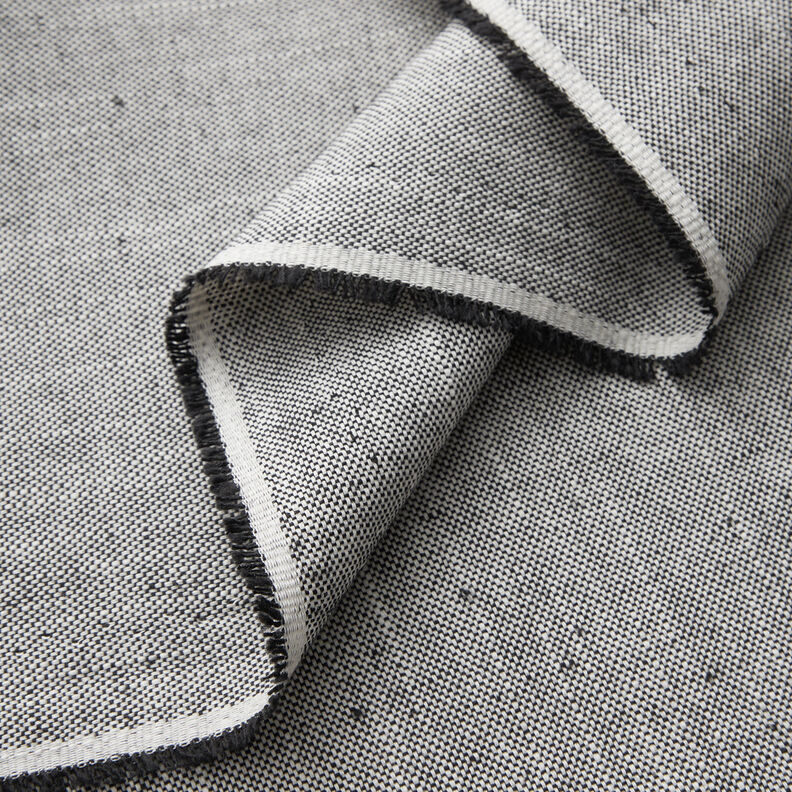 Dekorační látka Polopanama Lehká struktura – černá/světle béžová | Zbytek 50cm, image number 3