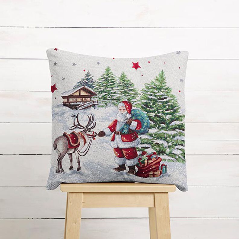 Panel Gobelín Santa Claus, materiál s lurexem – vlněná bílá,  image number 5