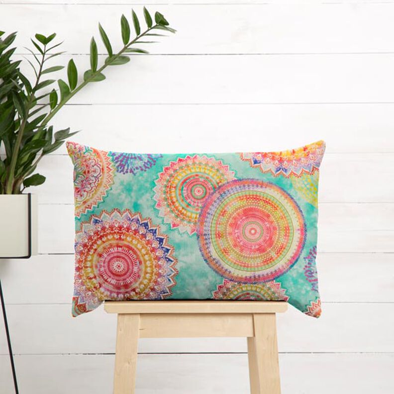 Látka pro venkovní použití Plátno Mandala – mátově,  image number 6