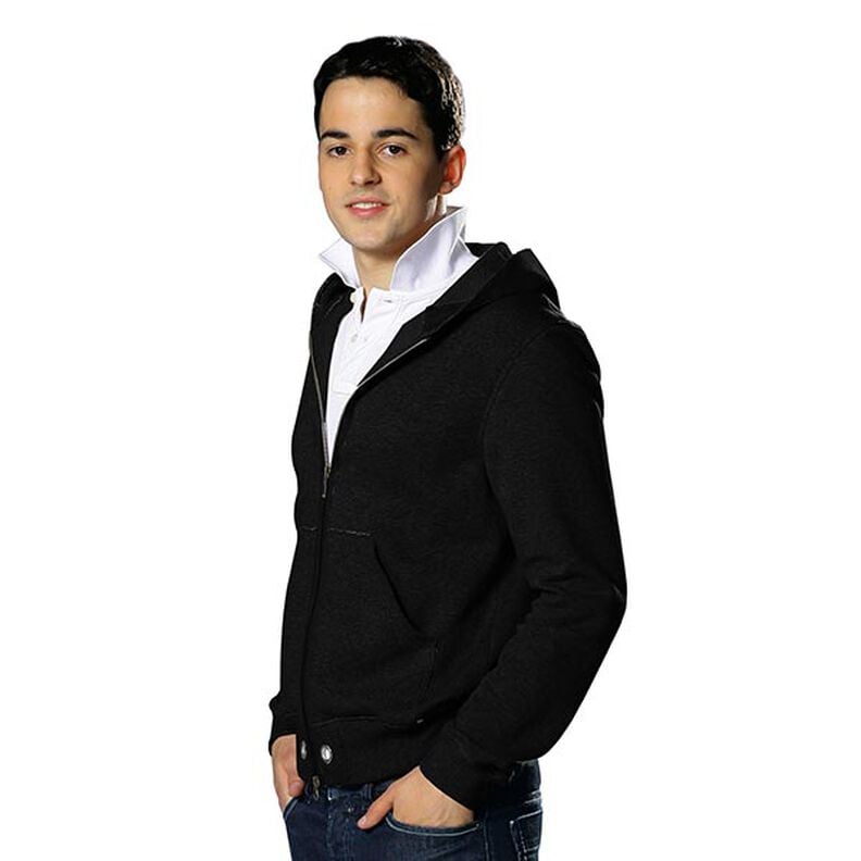 Lehká bavlněná teplákovina jednobarevná – černá,  image number 5