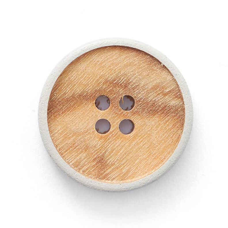 Dřevěný knoflík čtyřdírkový  – béžová/šedá,  image number 1