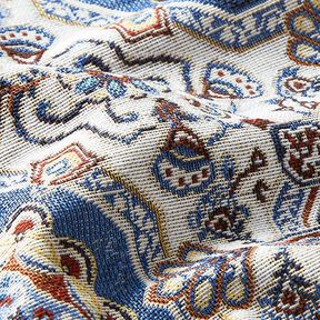 Dekorační látka Gobelín Orientální mandala – modrá/slonová kost, 