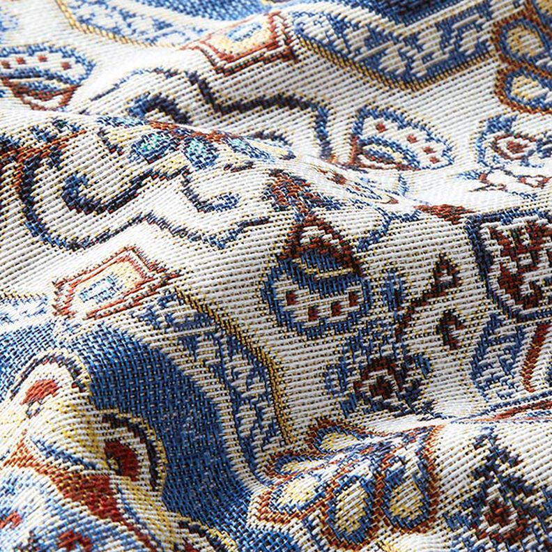 Dekorační látka Gobelín Orientální mandala – modrá/slonová kost, image number 2