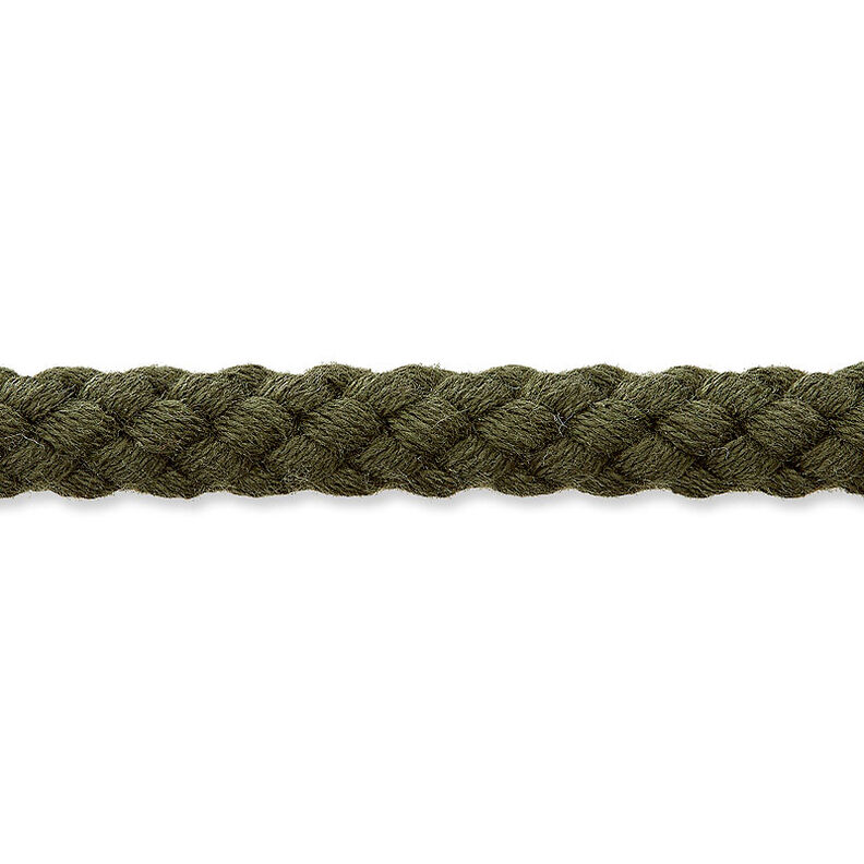 Bavlněná šňůrka [Ø 7 mm] – tmave olivová,  image number 1