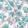 Směs vizkózy a lnu Květiny | Poppy Fabrics – slonová kost/tyrkysová,  thumbnail number 3