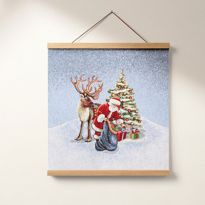 Dekorační předmět Gobelín Santa Klaus se soby – modrá,  image number 6