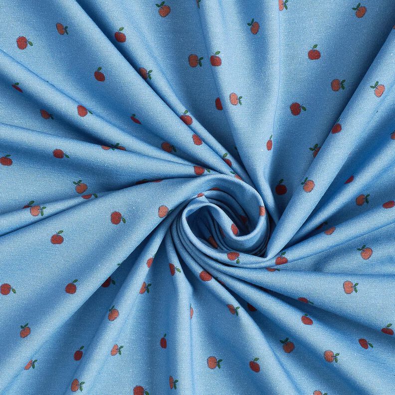 Bavlněný žerzej Malá jablka – džínově modrá,  image number 3