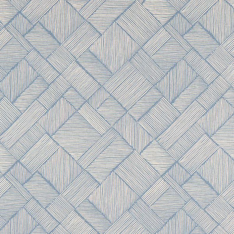 Dekorační látka Polopanama Řádkový patchwork – ocelová modr/přírodni,  image number 1