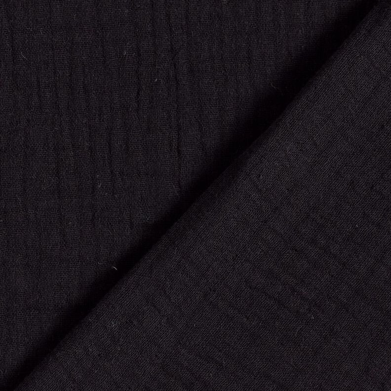 Třívrstvý bavlněný mušelín Jednobarevné provedení – černá,  image number 4
