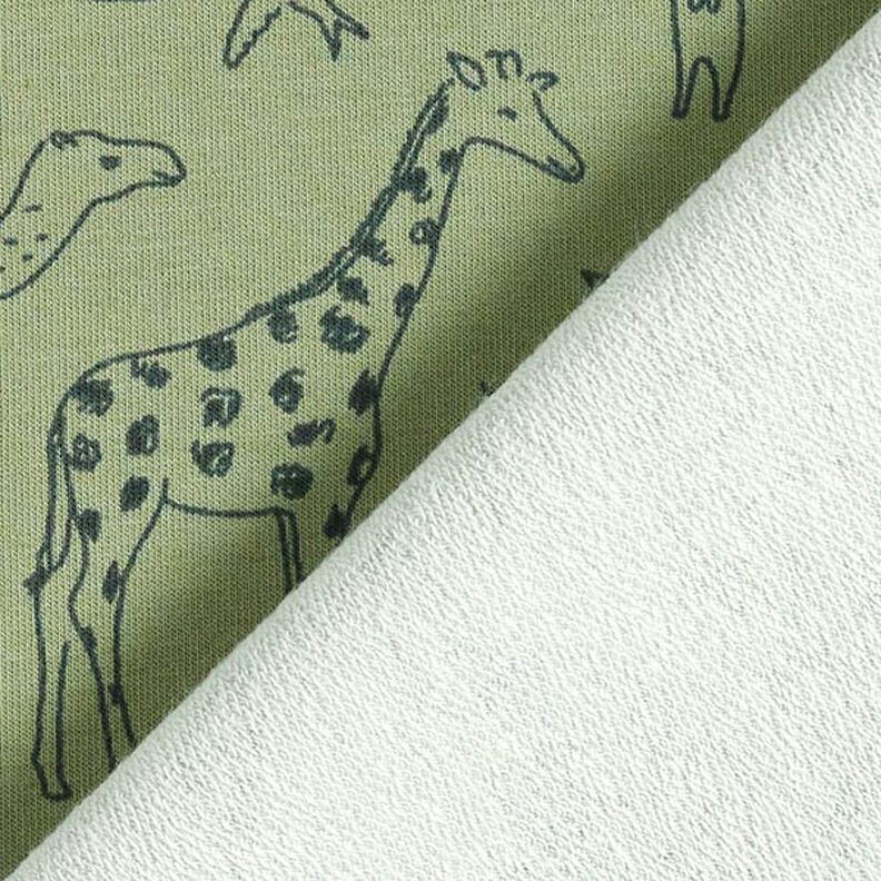 Francouzské froté letní teplákovina gezeichnete Safari-Tiere – světle khaki,  image number 5